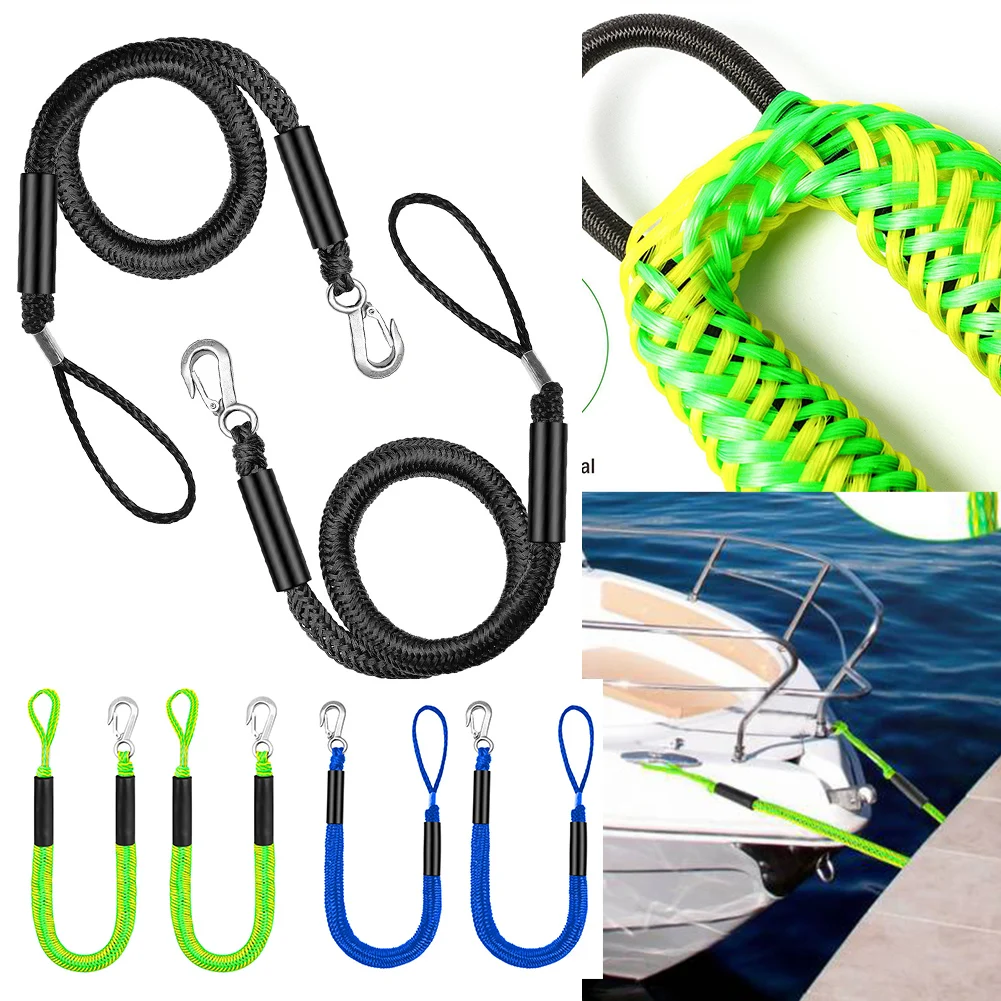 4ft-elastic-bungee-dock-line-mooring-rope-with-double-foam-float-cover-and-stainless-steel-fast-snap-for-kayak-boats-marine-use