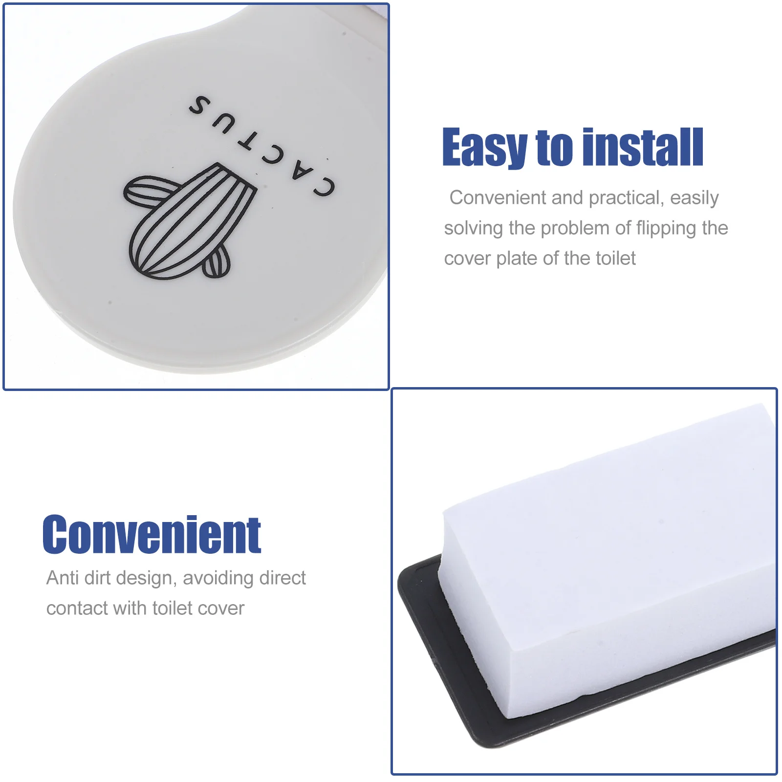 3Pcs Household Toilet Lid Handle Plastic Toilet Seating Lifter Portable Bathroom Cover Lifting Tool Durable Easy Use Practical