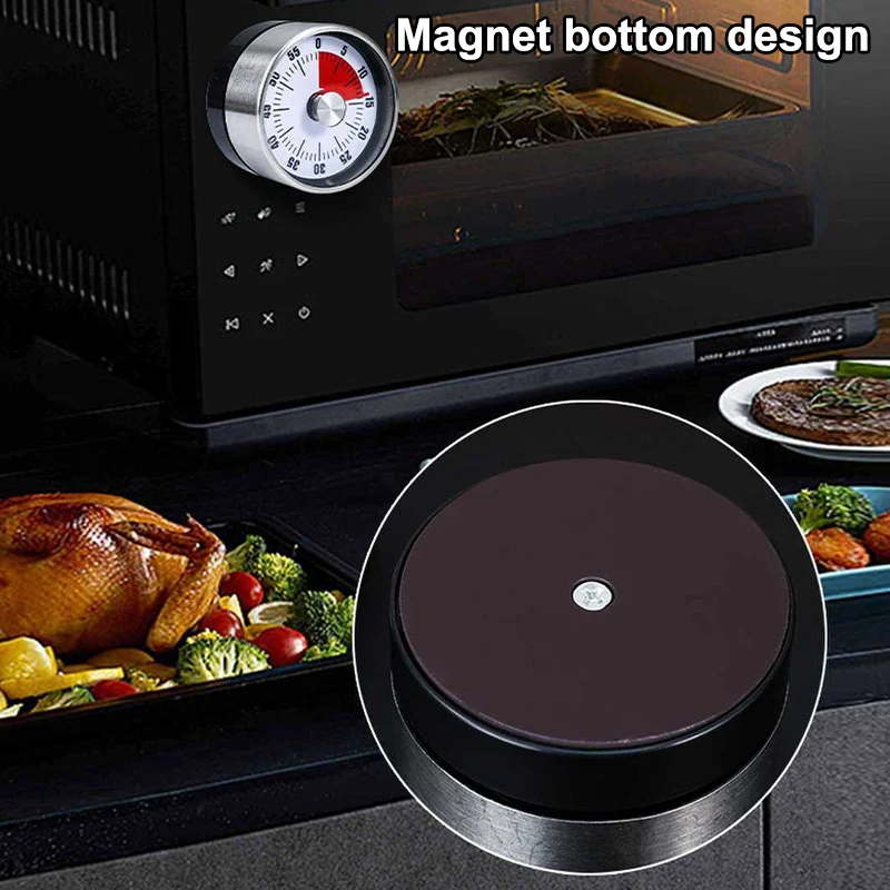 المطبخ الموقت تذكير الوقت 60 دقيقة المغناطيس شكل دائري أدوات المطبخ العد التنازلي إنذار تذكير الميكانيكية مؤقت طبخ #3