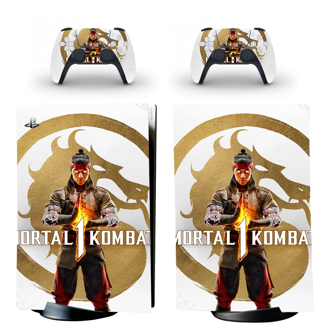 Mortal Kombat 1 PS5 Digital Skin Sticker Decal Cover for Console and 2 Controllers Vinyl Skins