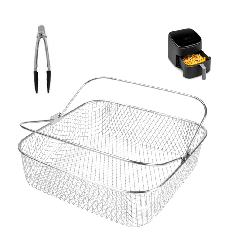 A39M ステンレス鋼メッシュバスケット Forinstant Vortex COSORI 5.8-6QT エアフライヤーアクセサリーバスケットハンドル付き天ぷら部品