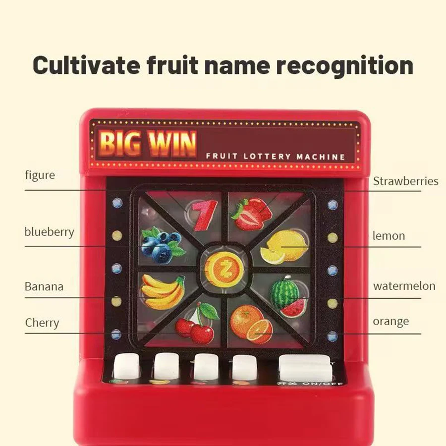 1PC Fruit Lottery Machine Table Toys Multiplayer Retro Competition Party Desktop Game Toy Cartoon Slot Machine Toy Gift for Kid
