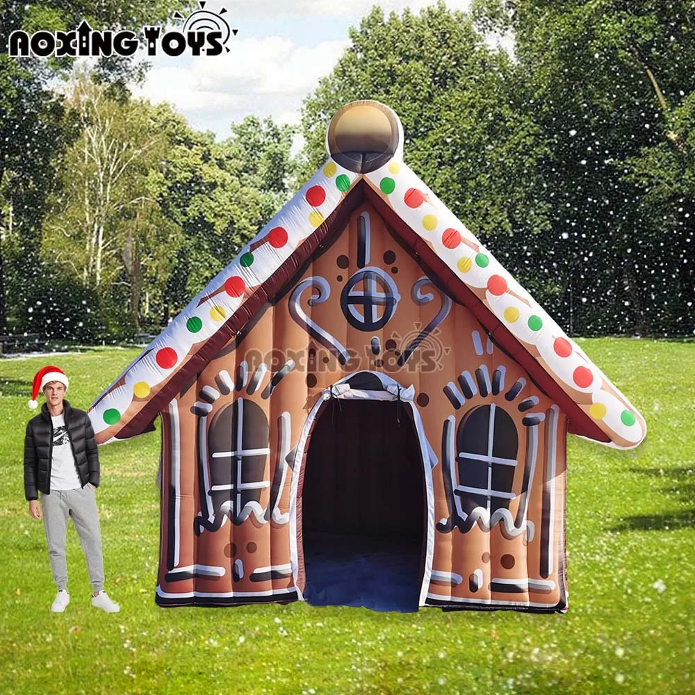 Giant Inflatable Christmas House Tent 4x3m with Blower for Holiday Event Advertising Outdoor Party Decoration