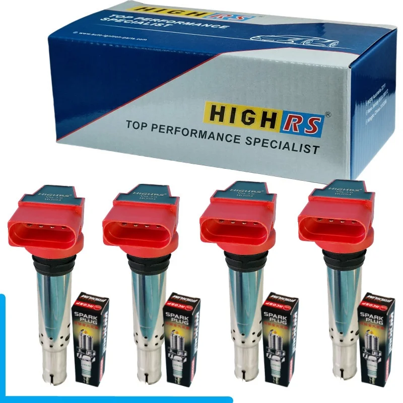 

4 катушки зажигания для VW CC 1.4Tsi, EOS, Caddy, Jetta, Passat, Touran, Scirocco 1.4, 1.6, Seat 1.6FSI, 1.4TFSI, иридиевые свечи зажигания