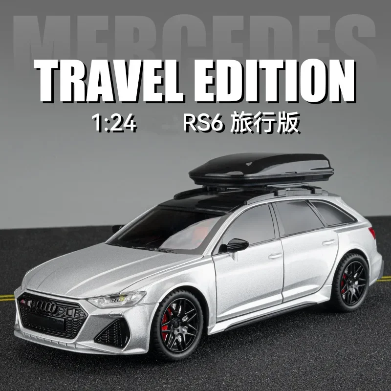 Modelo de coche de aleación de simulación Audi RS6, escala 1:24, sonido y luz, juguete extraíble, estación de coche, Wagon Boy, Colección, decoración, regalo, C161