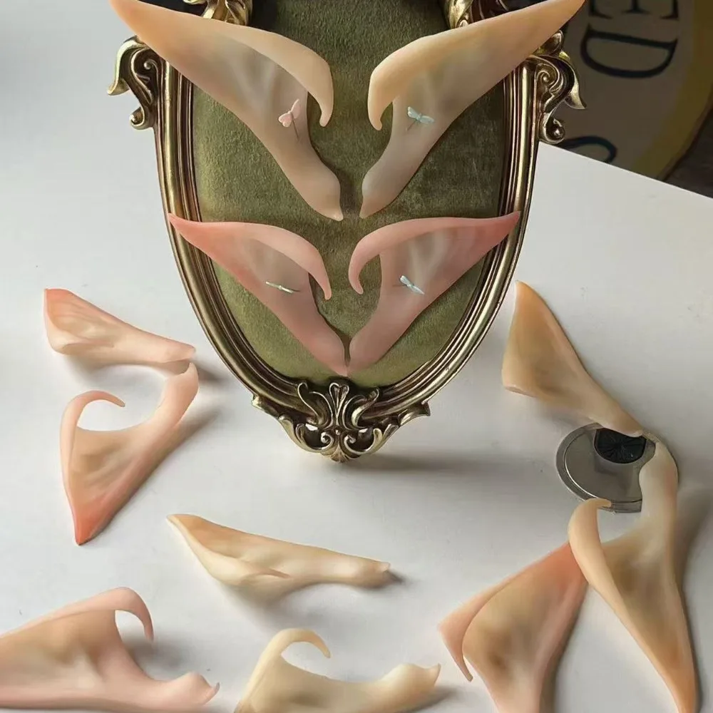 

Реалистичные уши феи Пикси-эльфа, формируемые аниме, вечерние наряды для косплея, реквизит для костюма, аксессуары для маскарада для рождественской вечеринки