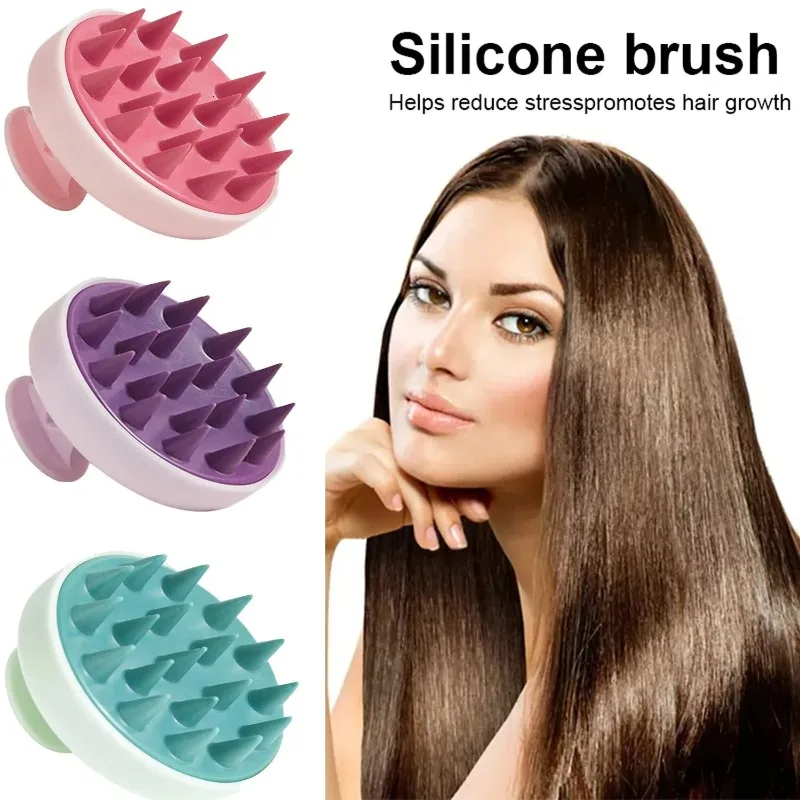 

Silicone Shampoo Brush Head Scalp Massage Comb Hair Washing Comb Body Massage Brush Bath Shower Brush Salon Hairdressing Tool
