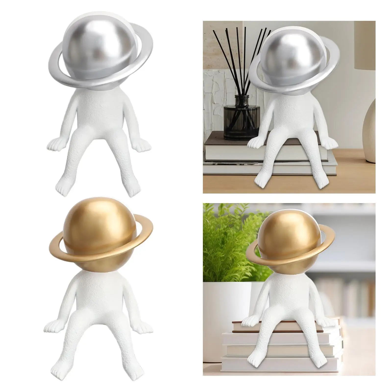 

Astronaut Statue Collection Resin Figurine for Cabinet Bookshelf Desktop