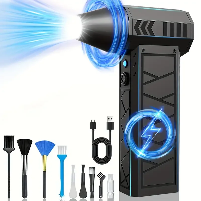 

180000 RPM High-Power Mini Turbo Fan With LED Light-Portable Handheld Blower For Car,Home@Electronics Cleaning,USB Rechargeable