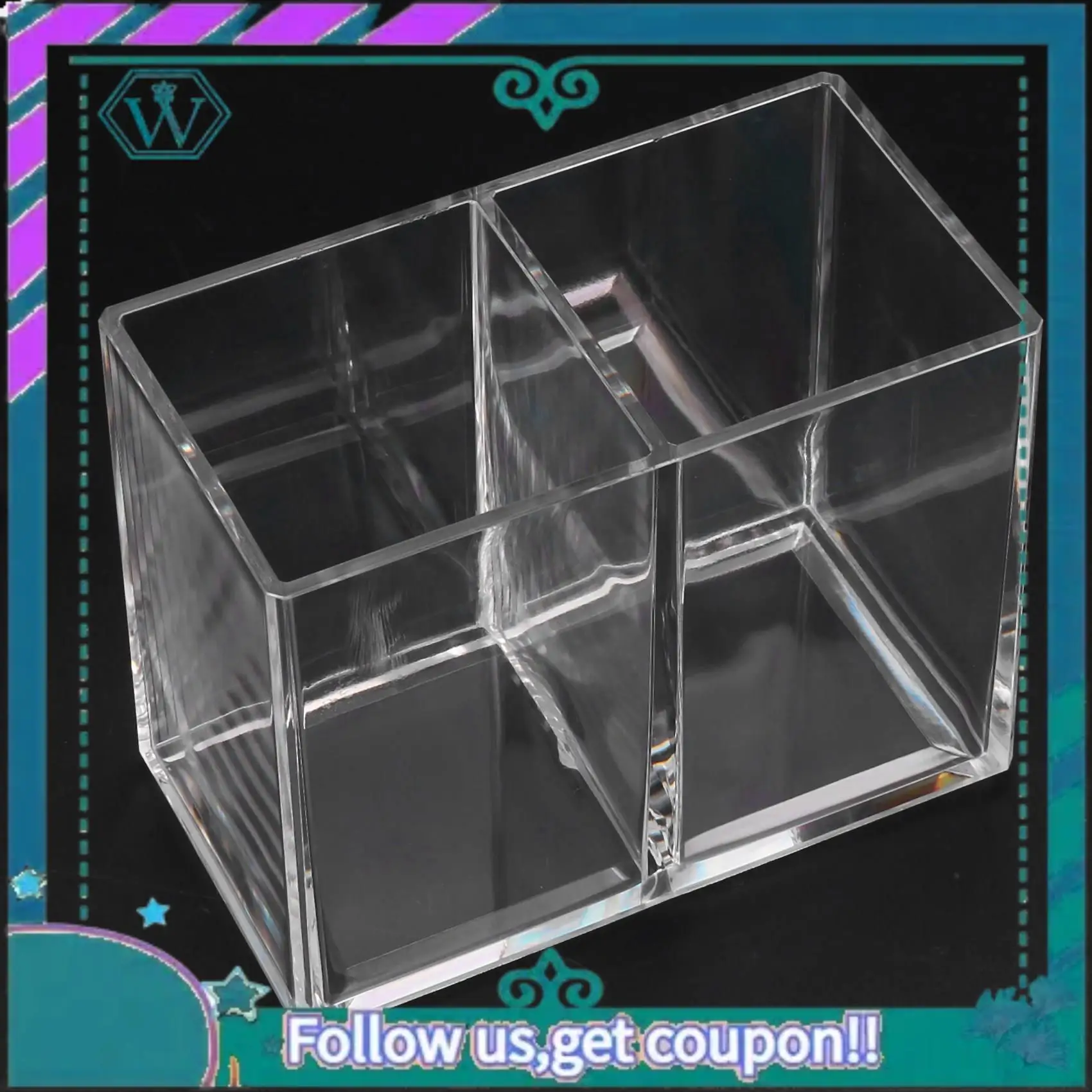 A75Q-3X واضح الاكريليك فرشاة للمكياج حامل القلم رصاص حامل الكأس تخزين مستحضرات التجميل سطح المكتب منظم قرطاسية المقصورات #2