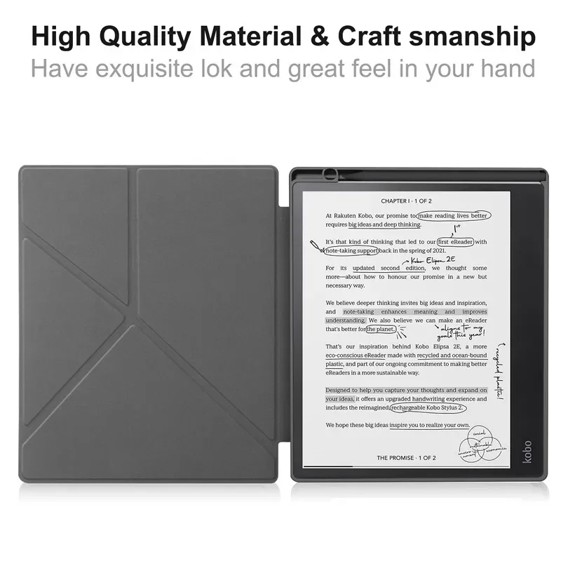 For Kobo Elipsa 2E Cover with Pencil Holder 10.3 inch 2023 Ereader