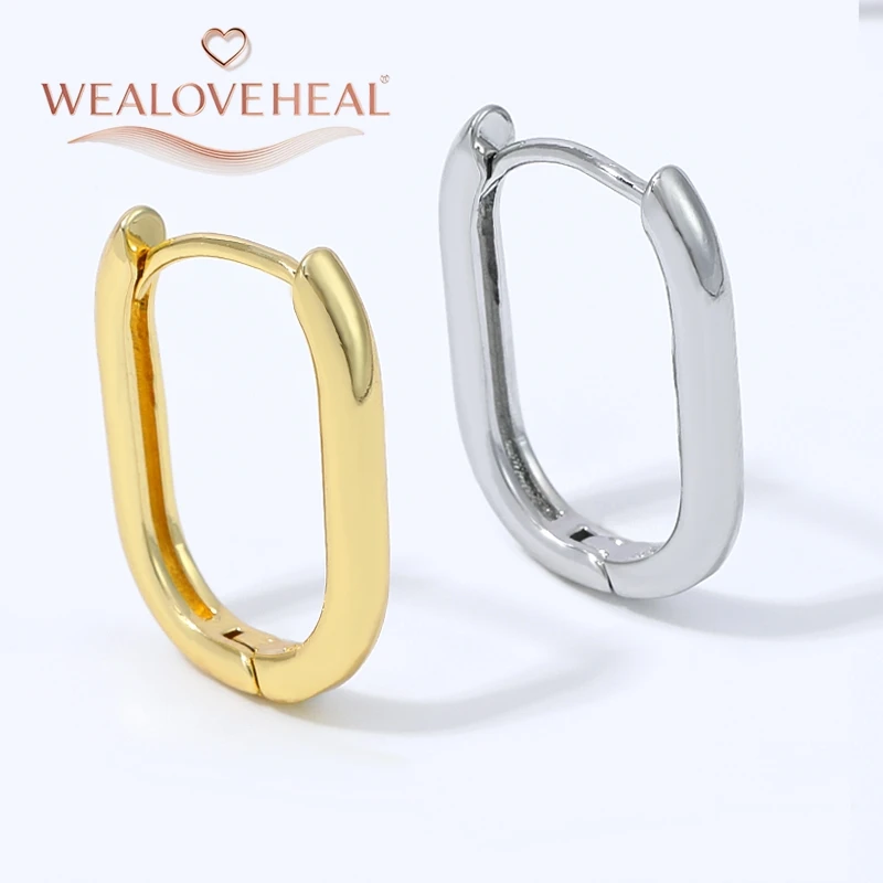 ohrringe, ohrringe damen, 18K Vergoldete Messing Ovale Huggie Creolen für Damen Glatte Minimalistische Geometrische Alltagsschmuck Valentinstag Geburtstagsgeschenk – Detail 16