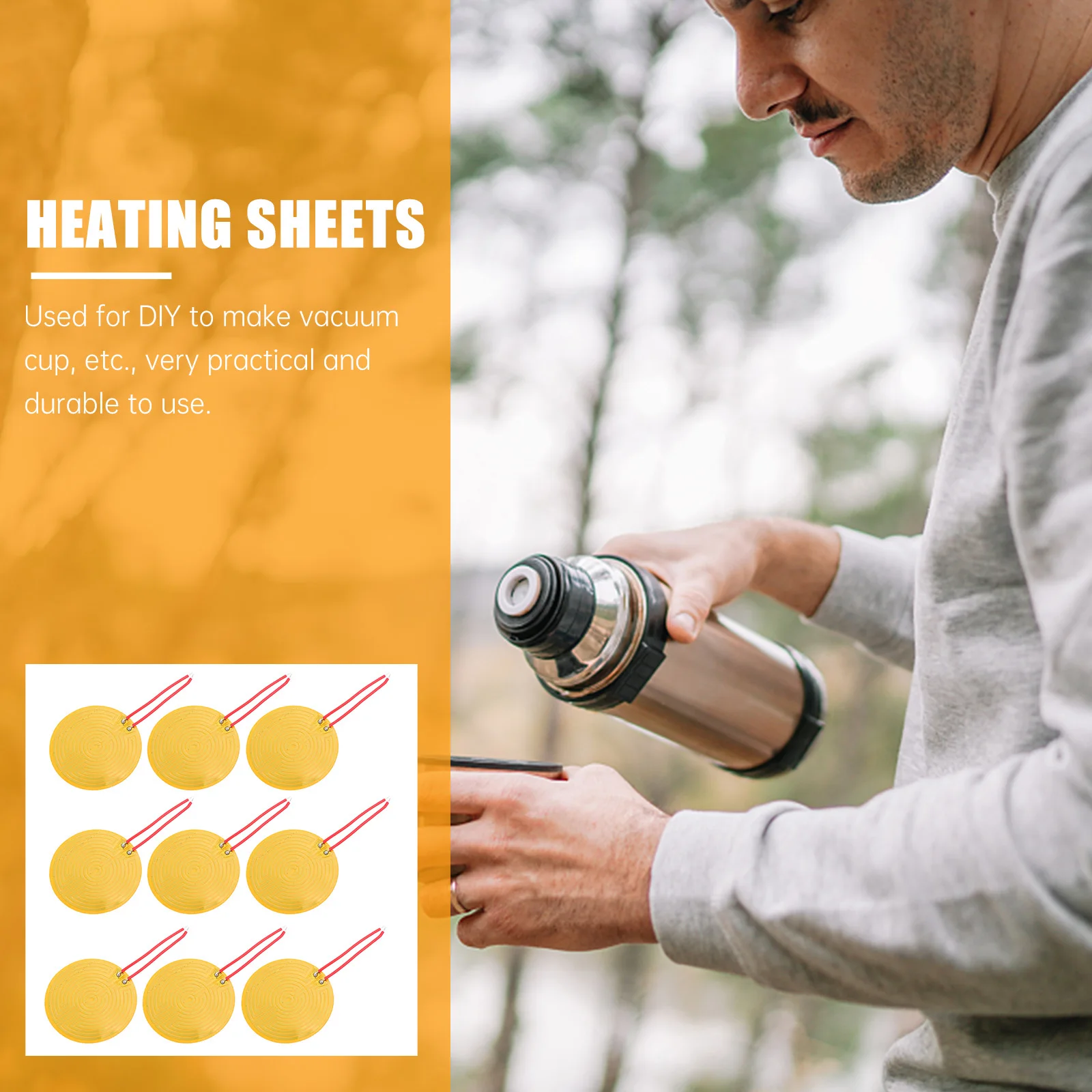 

10pcs Heating Films For Diy Vacuum Cup Coaster Pi Electric Film Heater Plate Adjustable Temperature Lightweight Home
