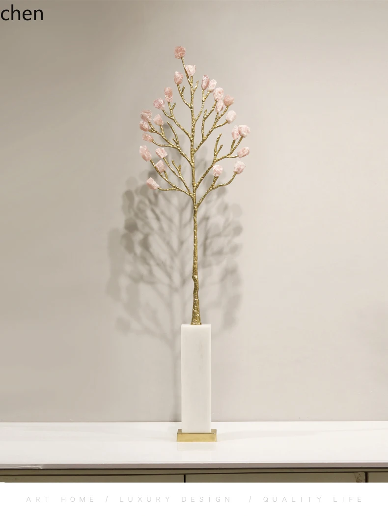 ZML fortune tree slender copper ornament living room porch TV cabinet home art decoration