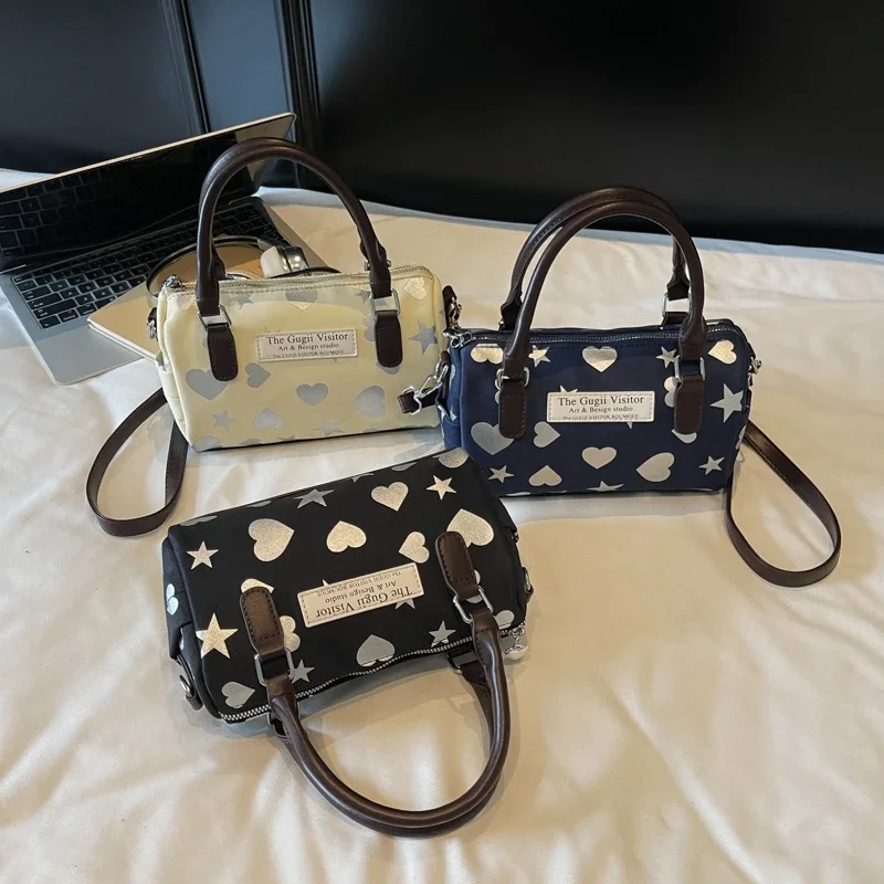 

Geometric Printing Stylish Design Boston Shoulder Bags Cute Popularity Handbags for Women 2026 New Large Capacity Crossbody Bags