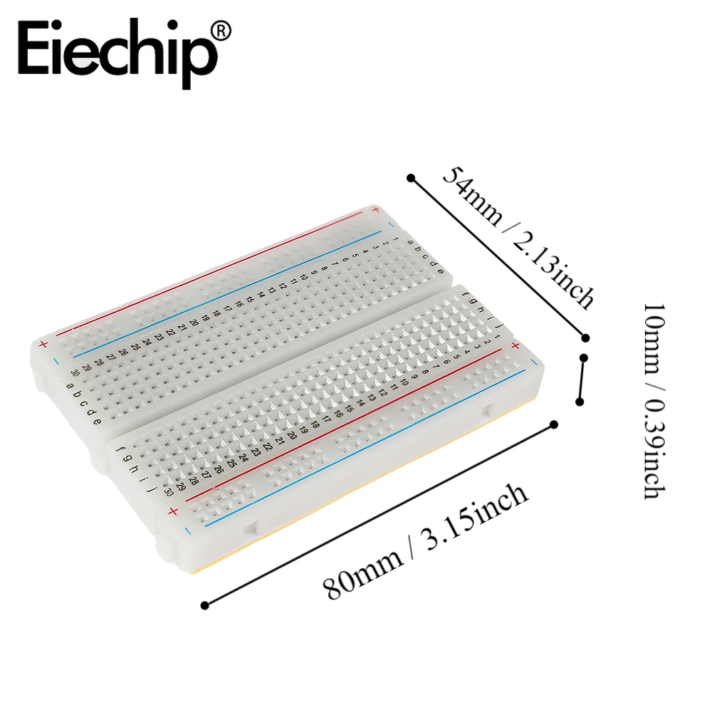 400 Tie Breadboard 830 Holes Prototype Board MB-102 Solderless PCB Mini Test Board U Shape Jumper Wire Cable DIY Kit