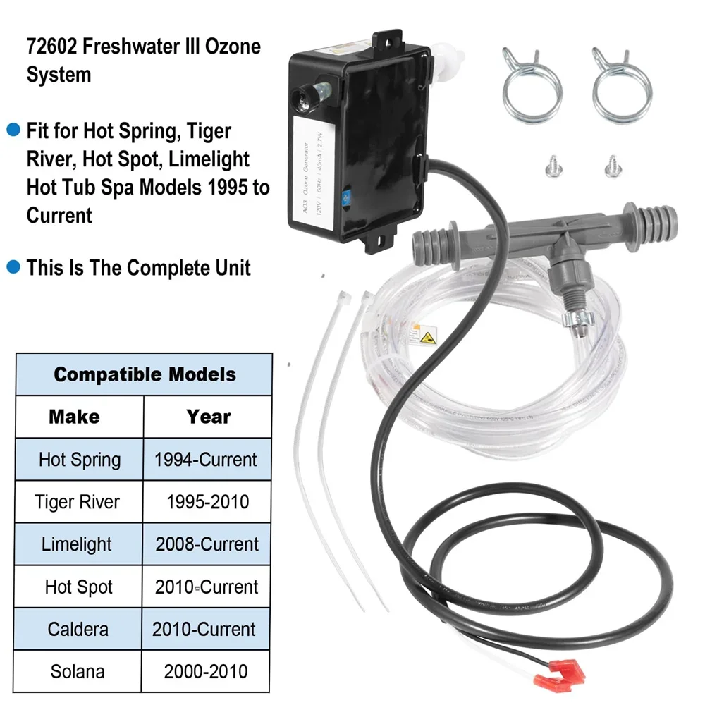 72602 Complete Ozonator Unit Ozone Generator for Watkins Freshwater III Ozone System for Hot Spring Spas Hot Tub Model 1995-2024