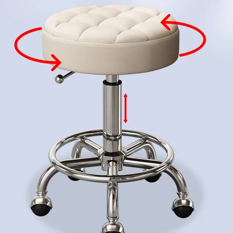 Nail Beauty Salon Furniture Professional Aesthetic Chair Swivel Rolling Stool Barten Hairstyle Hair Chairs Bar Pedicure Sillas