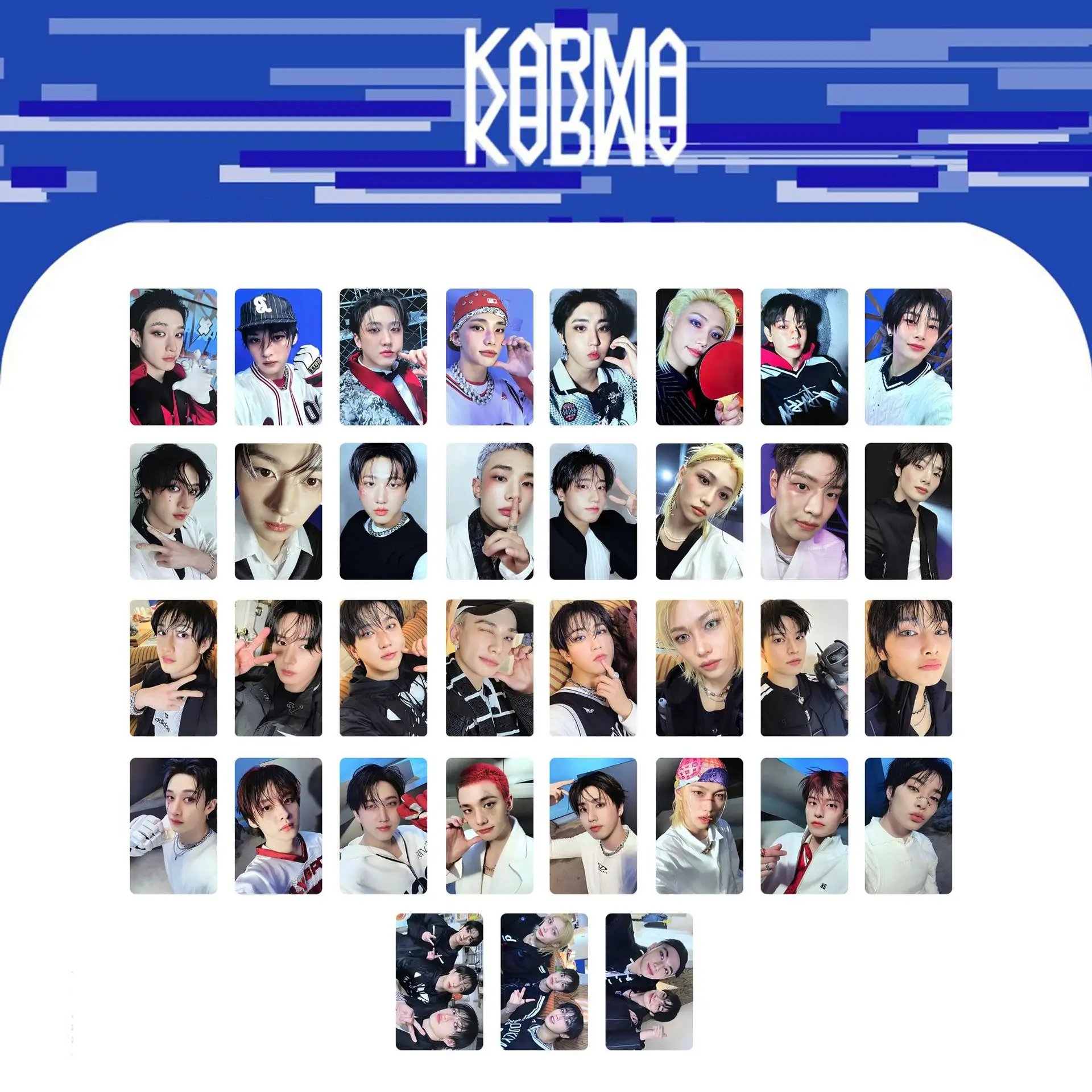 8pcs Kartu Koleksi SKZOO regular four KARMA album baru Straykids, kartu Lomo, kartu kecil, poster, kartu pos, hadiah