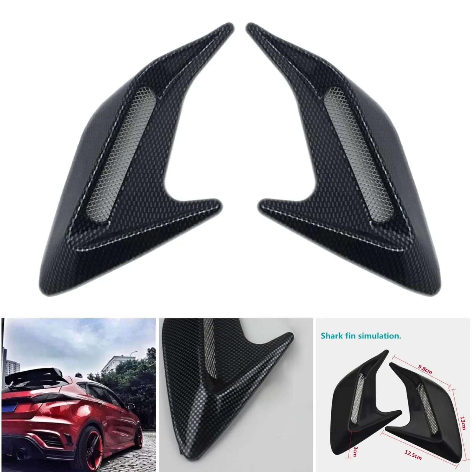 2-6pack 2pcs Car Side Air Flow Vent Sticker Air Flow Adhesive Decor