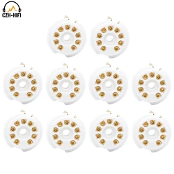 10pcs 9pin Tube Socket B9A Ceramic Valve Base Gold/Tin Plated For 12AX7 ECC83 6DJ8 5670 6922 12AT7 12AU7 EL84 Vintage Audio DIY