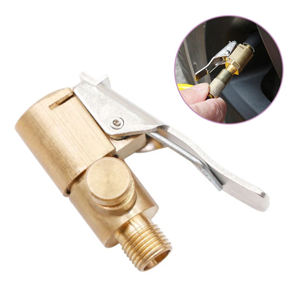 Clip-on Adapter Deflated Air Compressor Valve Clip Clamp Connector Nozzle Brass Inflator Pump Valve Clip Clamp Connector Adapter