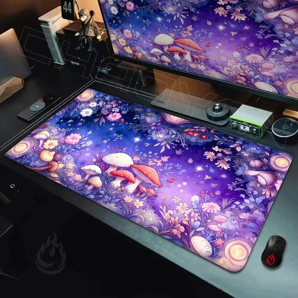 Magic Mushroom Forest Mouse Pad Large Computer Office Game Table Mats Rubber Anti-slip XXL Mouse Mat HDP Long Desk Pads Mauspad