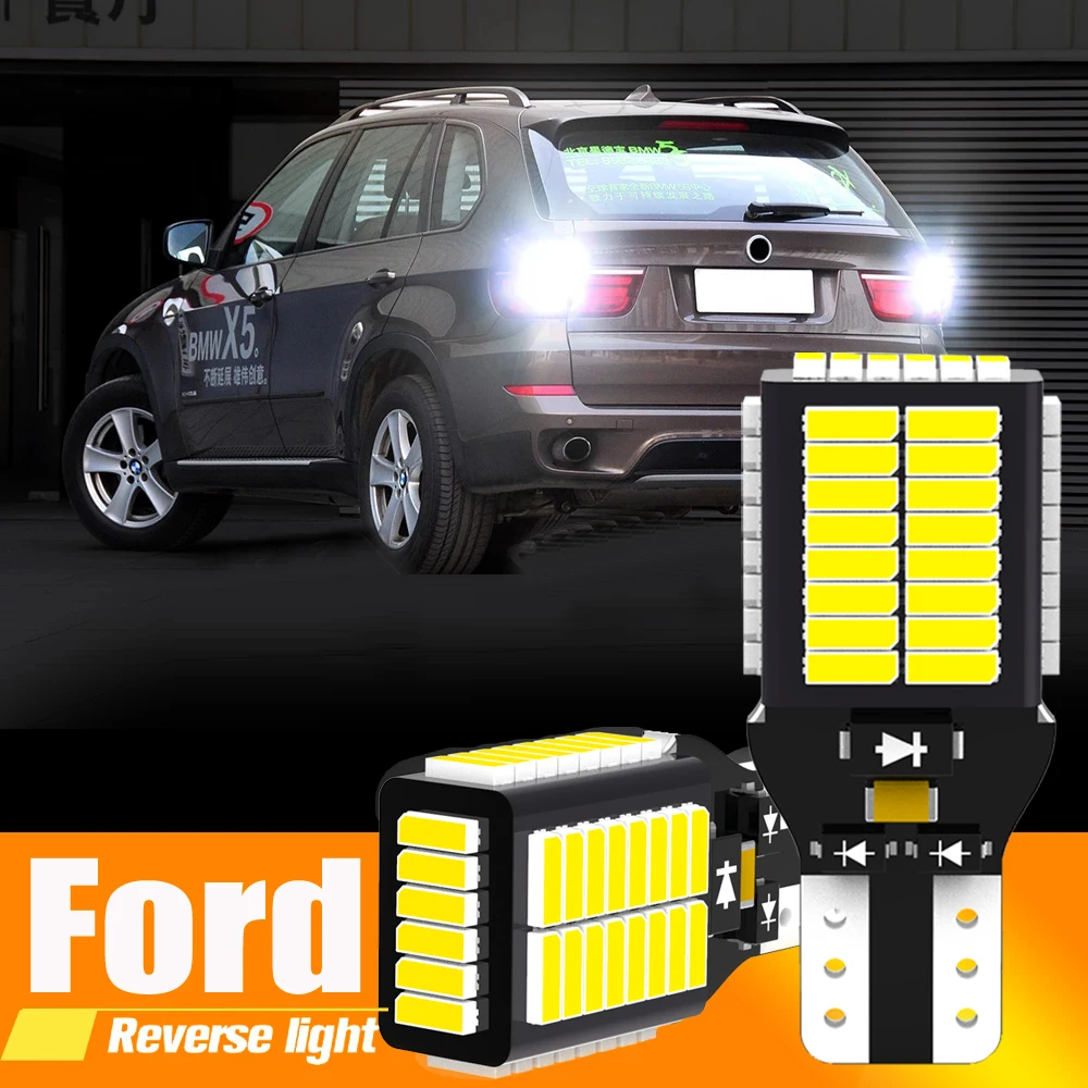 2pcs LED Backup Light Blub Reverse Lamp W16W T15 921 Canbus For Ford Puma Edge Flex S-Max Taurus Fusion Galaxy Escape Kuga 2