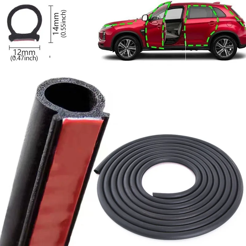 Type Big D rubber Door Seal Strip Car Door Universal NoiseInsulation Car For Anti-Dust Soundproofing Truck Window Rubber Sealant