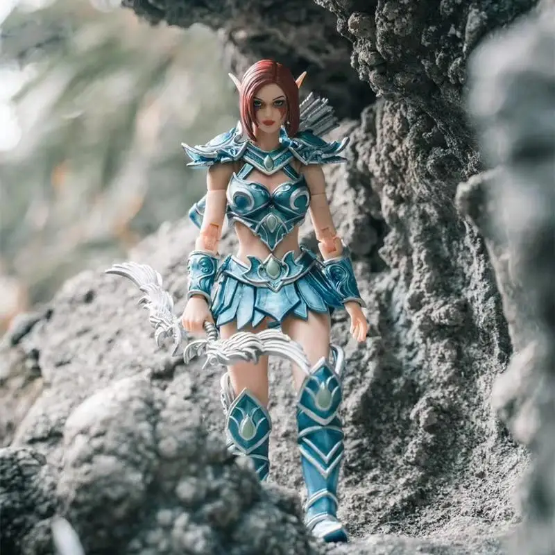 

Authentic 1/12 6-inch 17cm figurine Oak Town Elf World of Warcraft Female Soldier human-machine doll toy Action Figure Gifts