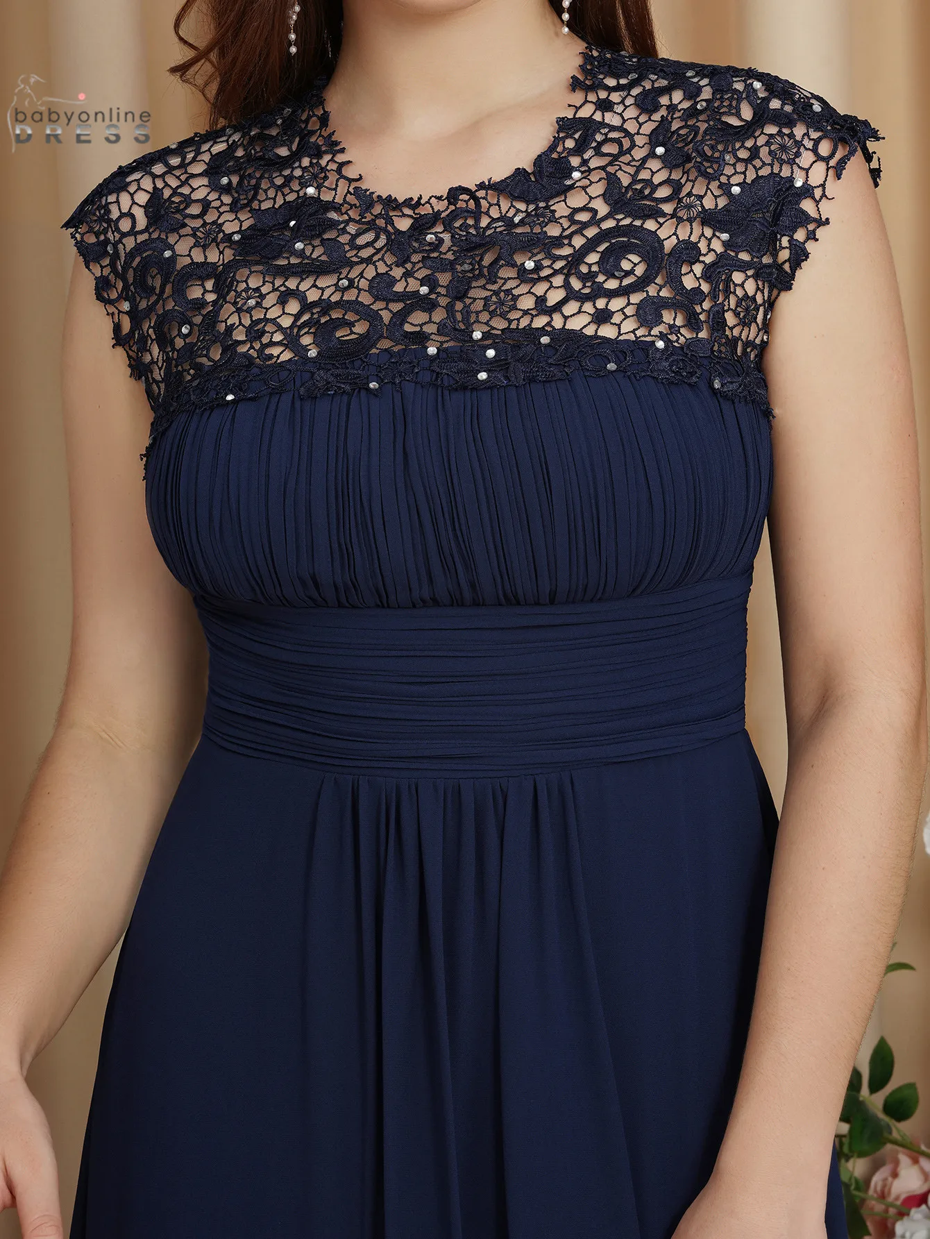 Charmante rouge robes De Soirée Simple en mousseline De soie dentelle longue Sexy dos nu bleu marine formelle mariage bal robes De Soirée Robe De Soirée