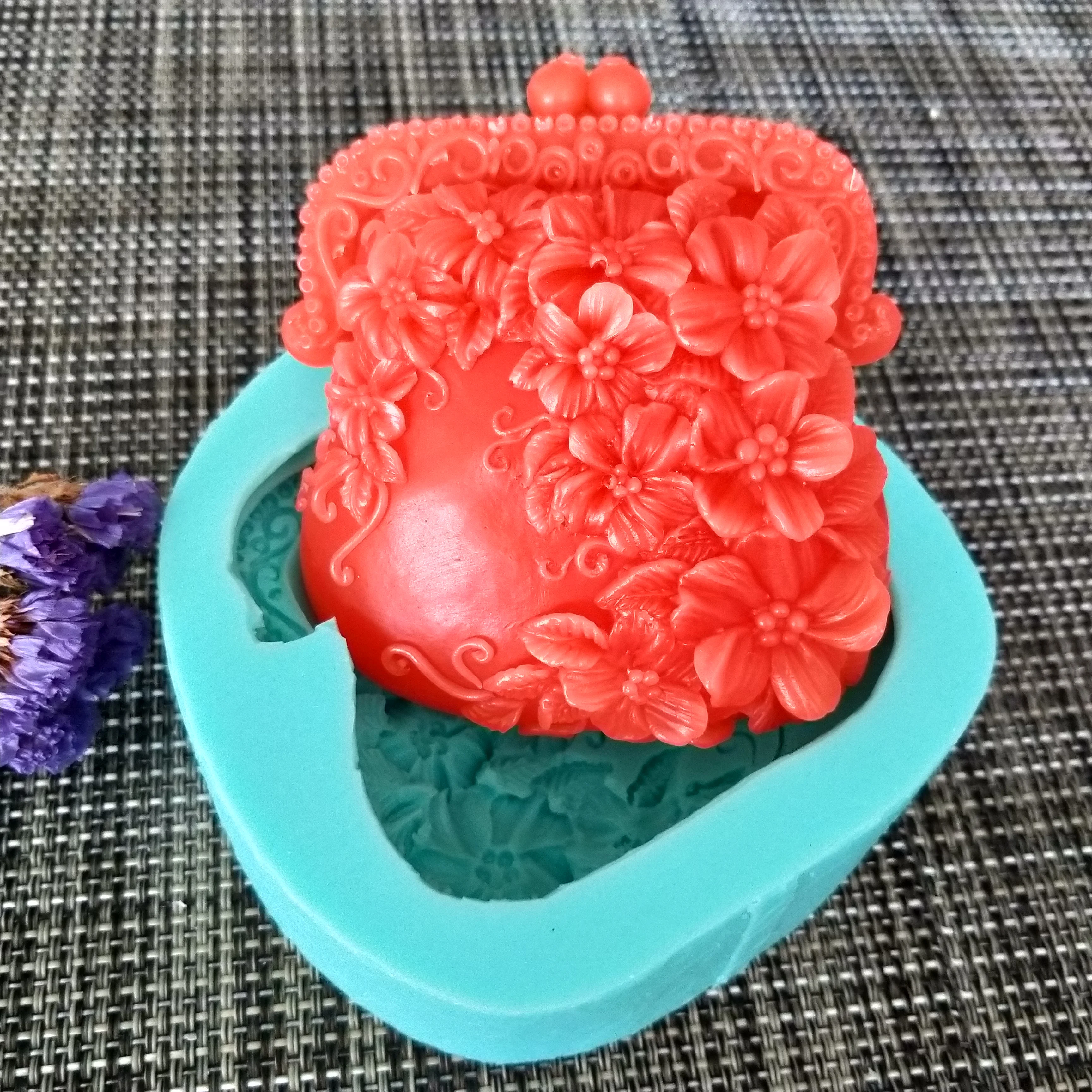 

HC0116 PRZY Mold Silicone Soap Mould Flower Purse Flowers Handmade Soap Making Molds Candle Mold Silicone Resin Clay Mold