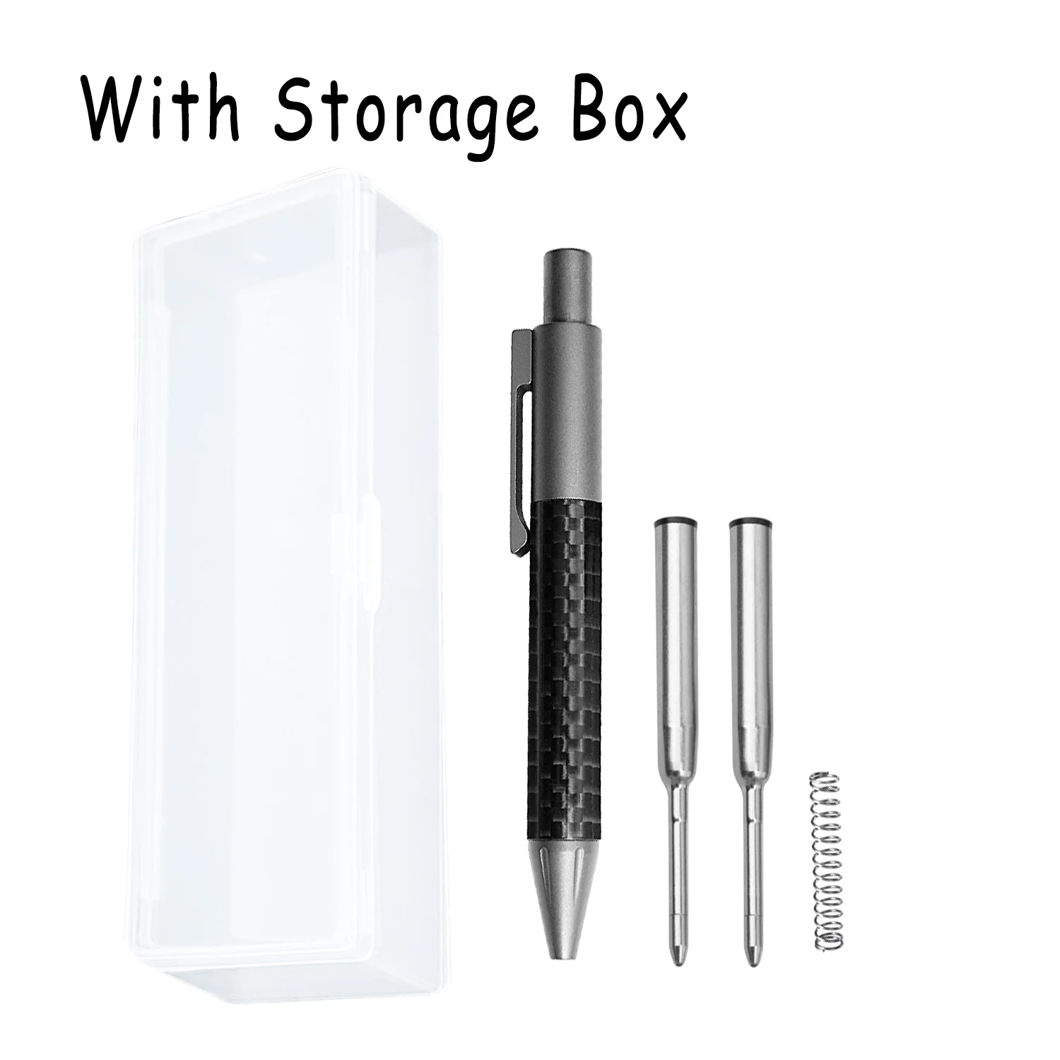 Titanium Alloy Small Scale Ballpoint Pen Portable Outdoors Signature With Storage Box Spare Pen Refill