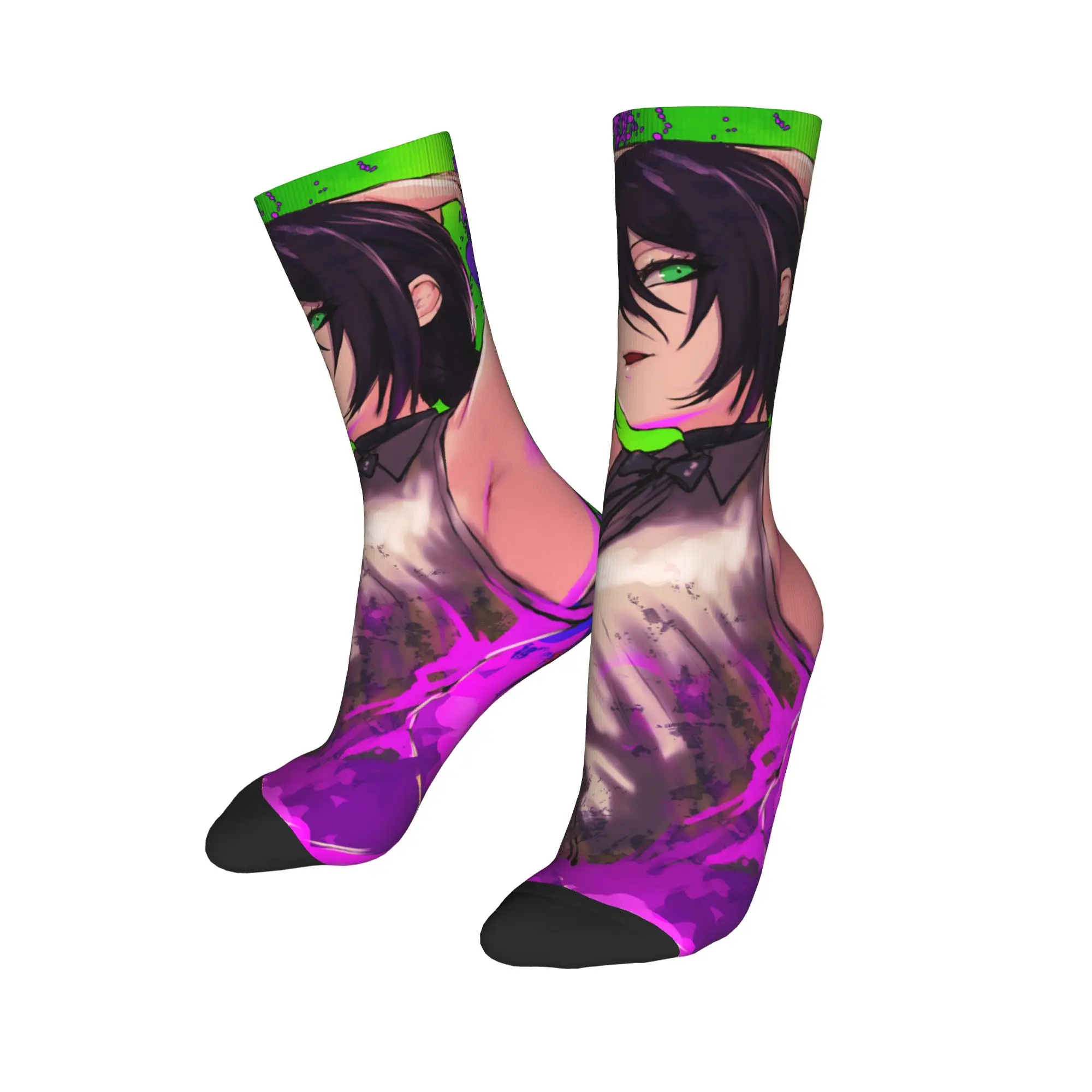 

Повседневные аниме бензопилы Man Reze баскетбольные носки длинные носки из полиэстера для унисекс, впитывающие пот