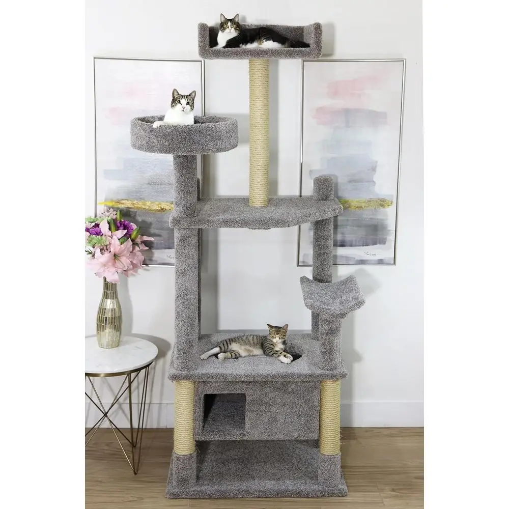 

Giant 82 High Handcrafted American Cat Tower Tree