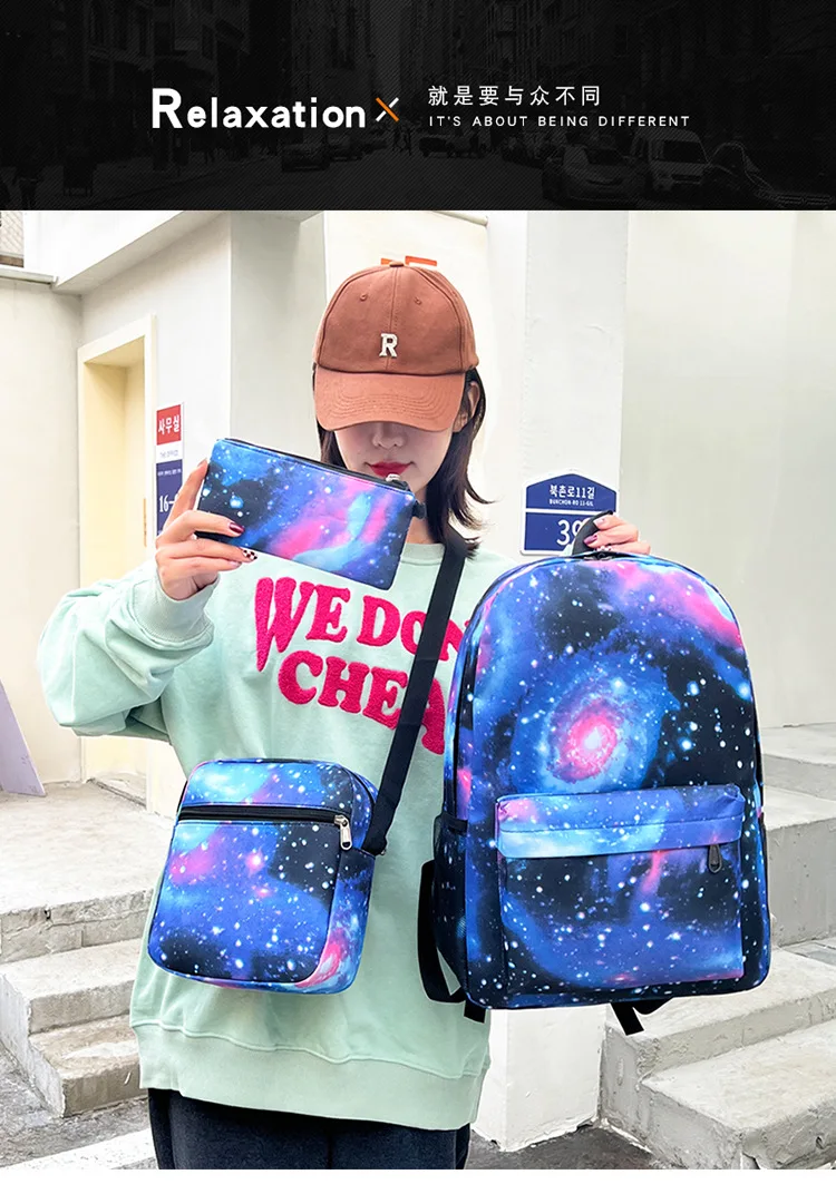 3PC-SET One Piece Luffy Schoolbag Recharged Backpack Student One Piece Backpack Boys Girls Anime Cartoon School Bag Mochila