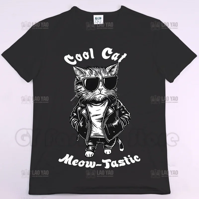 Cool Cat Meow Tastic Graphic  Shirts Hot Selling Summer Printed -shirt Unisex Street Wear Casual Men Women   Harajuku