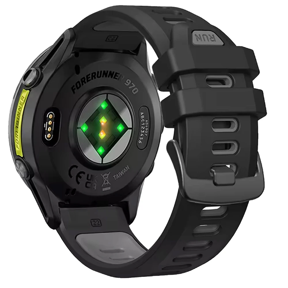 Official Two-Tone Sports Silicone Smart Strap For Garmin Forerunner 970 965 955 Solar 945 935 745 Watchband Bracelet Accessories
