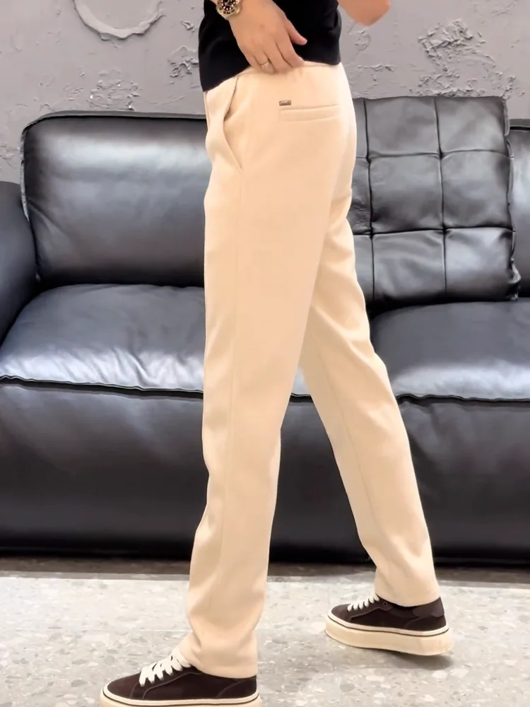 

High Quali Men's Straight Leg Casual Pants Sli Versatile Ele Faionable Autumn Winter New Arrival Youthful Energy