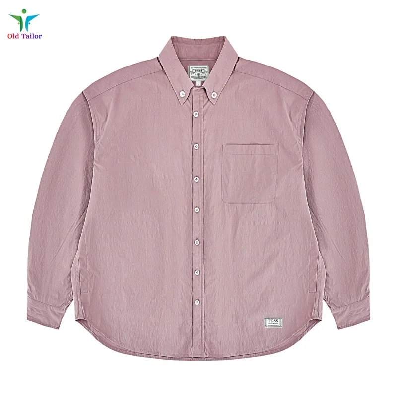 

25SS Premium Vintage Solid Colour Minimalist Long-Sleeved Shirt Relaxed Fit Casual Japanese-Style Washed Men's & Women's Shirt