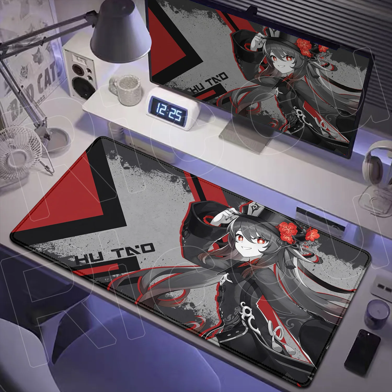 

Cute Hu Tao Anime Mousepad Genshin Impact Large Gaming Keyboard Computer Office Accessories Gamer Rubber Non-slip Desk Protector