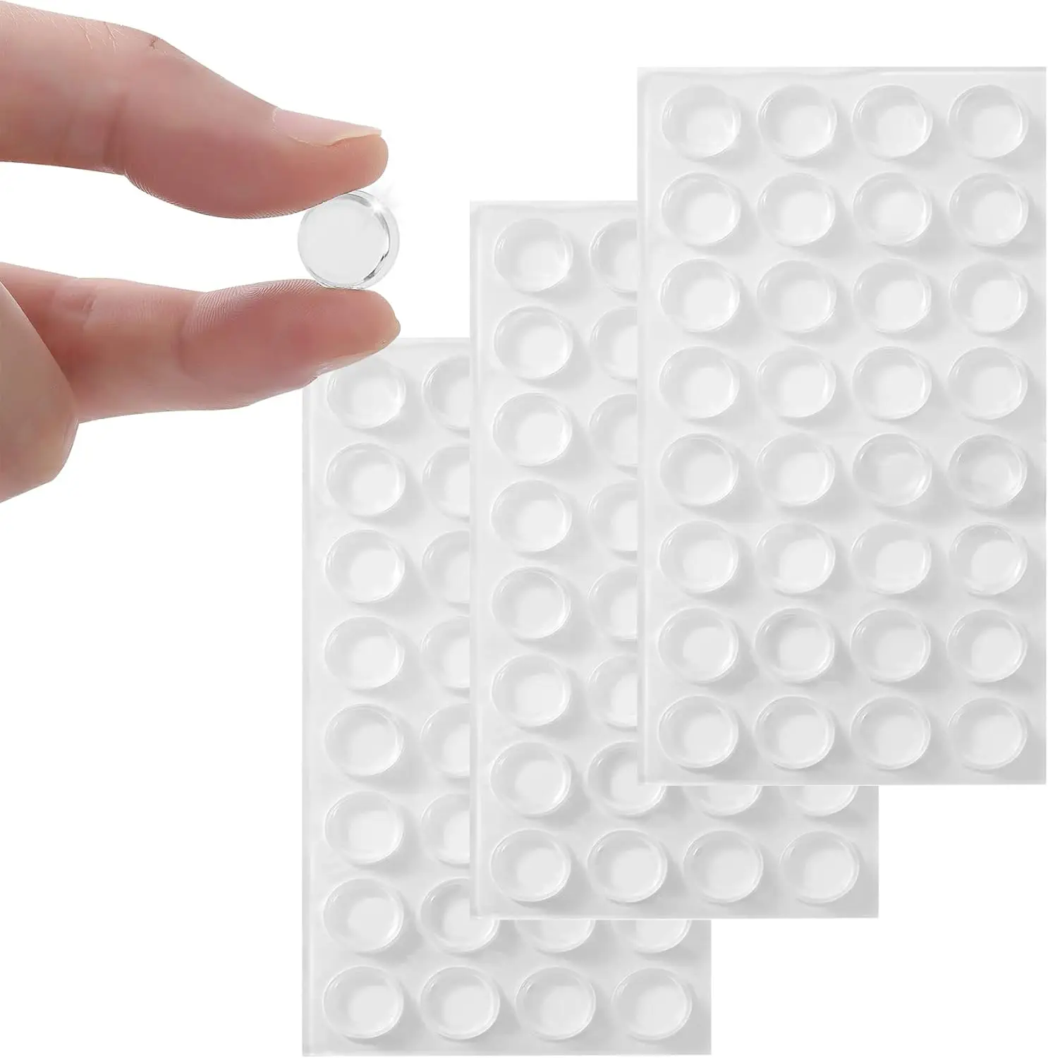 

Self-Adhesive Silicone Cabinet Bumpers 96Pcs Clear Rubber Stoppers for Noise Reduction and Furniture Protection