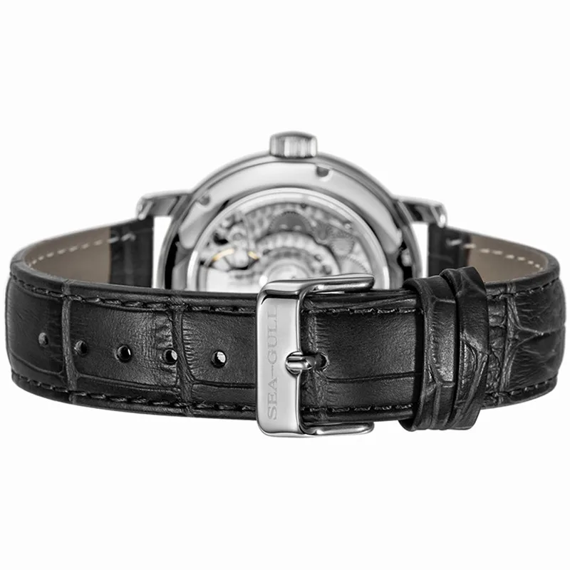 Neue Herren automatische mechanische Armbanduhr Möwe st25 Uhrwerk Mode Mann hohl Flywhee lässig Business-Uhr 819,624