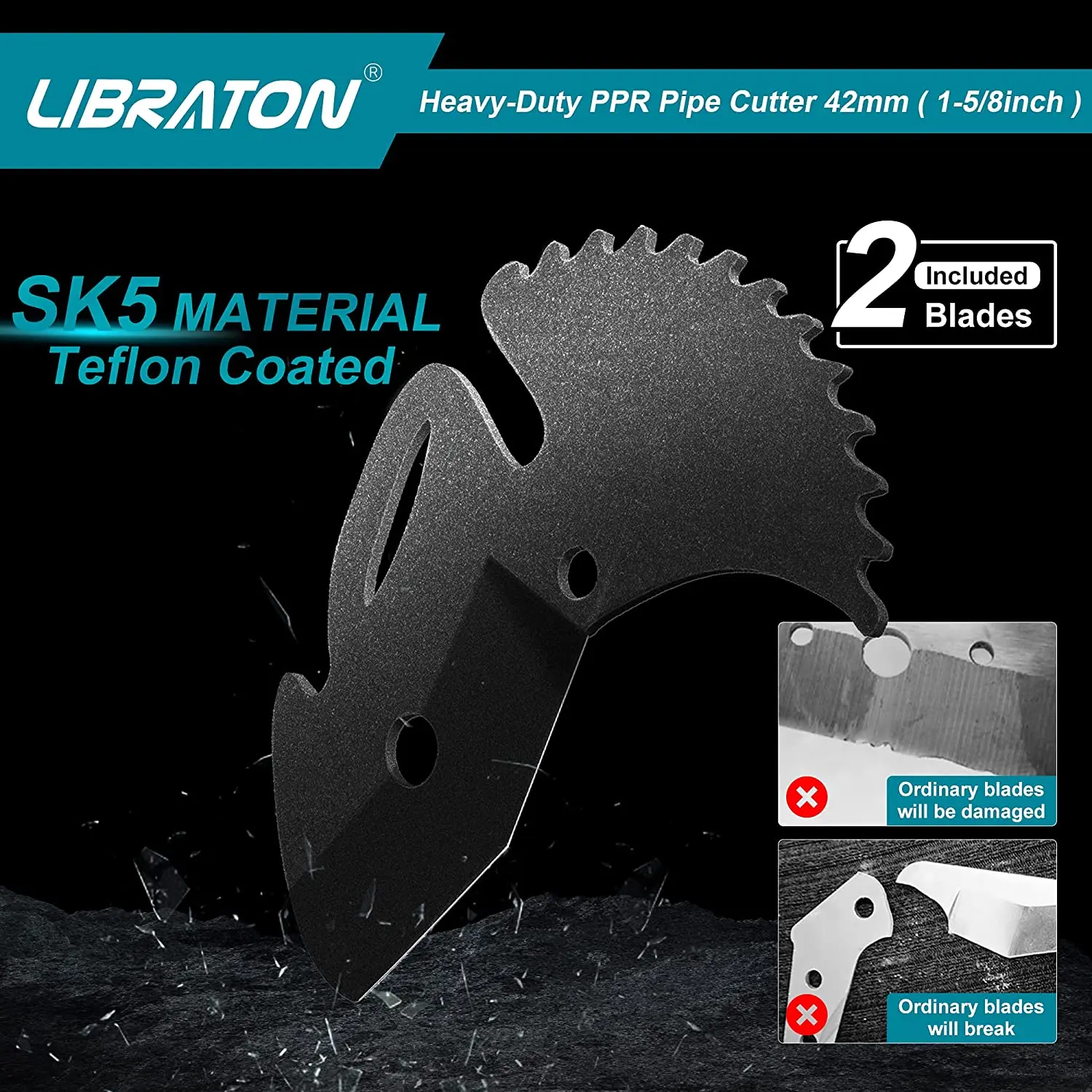 Libraton 2PCS Replacement Blades for Pipe Cutter, Up to 1-5/8\