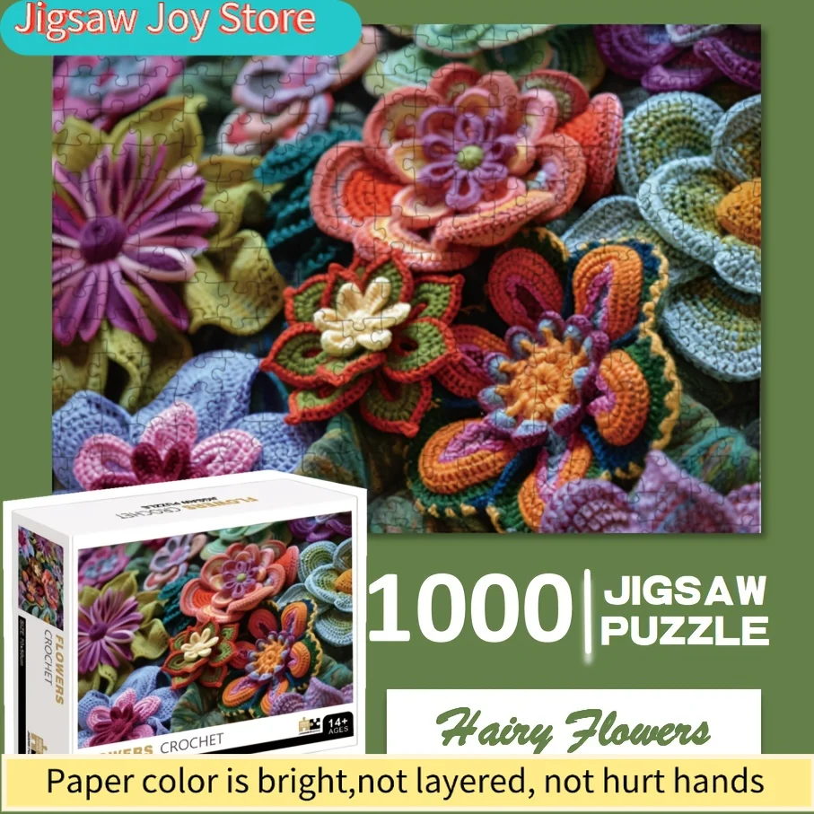 

Яркий цветочный крючком-вязаный пазл — разноцветные цветочные узоры, коллекция Fine Art, идеально подходит для декора дома и в качестве подарка