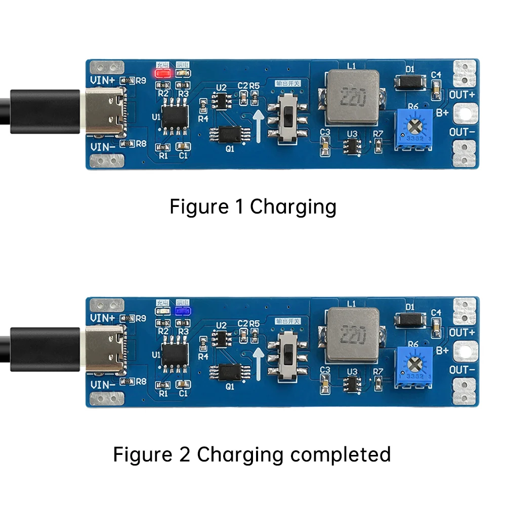 Chargeur de batterie Li-ion de Type C/déchargeur Booster/Module régulateur 3.7V à 9V 12V, Module de chargeur/déchargeur réglable