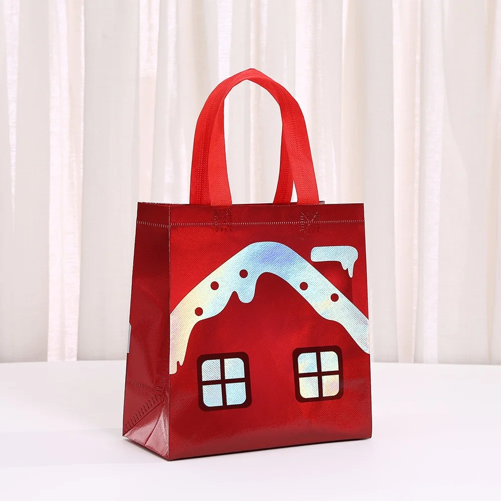 عيد الميلاد كاندي التعبئة والتغليف احتفالي الكرتون سانتا حقيبة لطيف عيد الميلاد حمل غير المنسوجة شنطة هدايا عيد الميلاد لقضاء عطلة السنة الجديدة