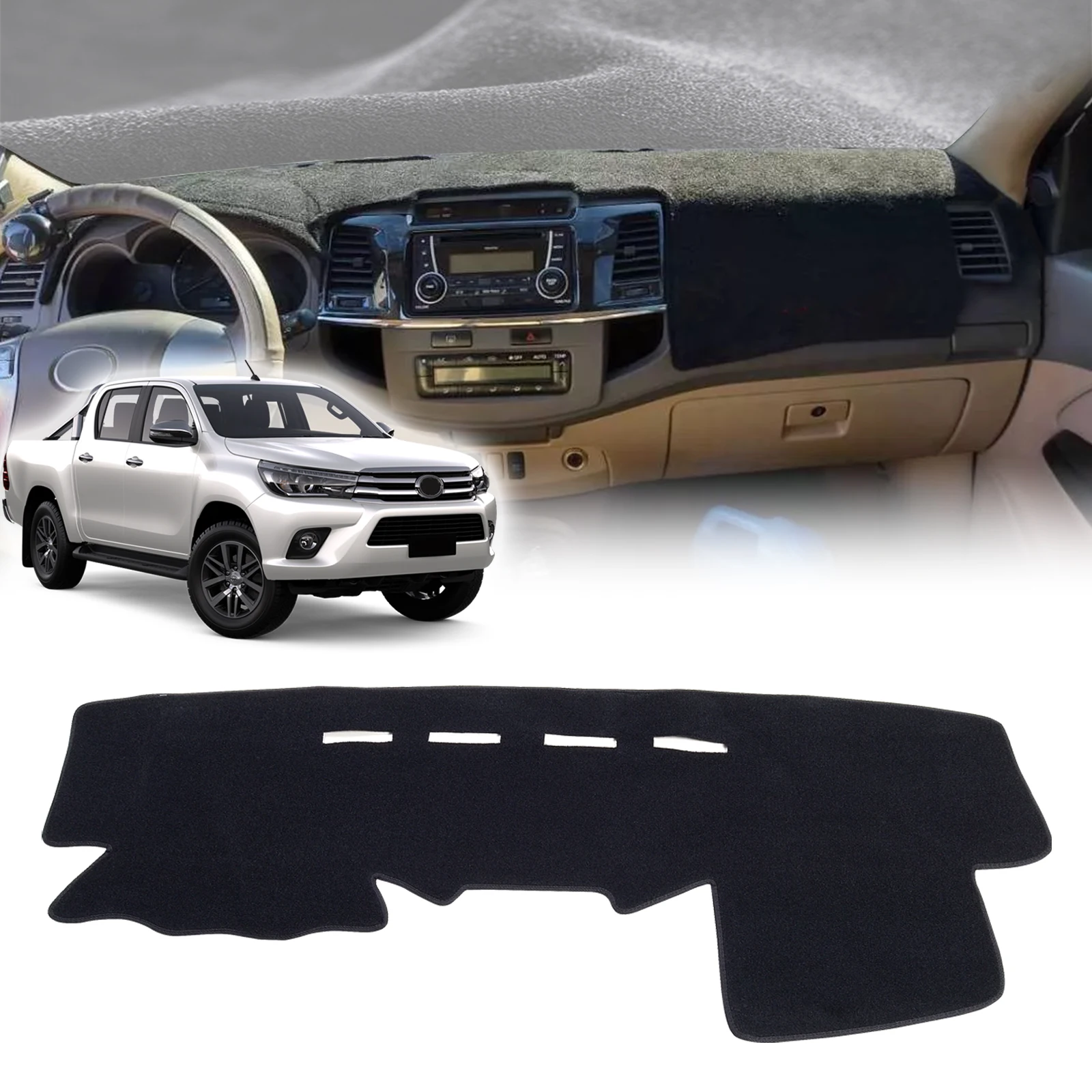 

fit for Toyota Hilux 2005-2022 Fortuner AN30 Car Dashmat DashMat Sunshade Dashboard Cover Pad Protective Carpet Accessories