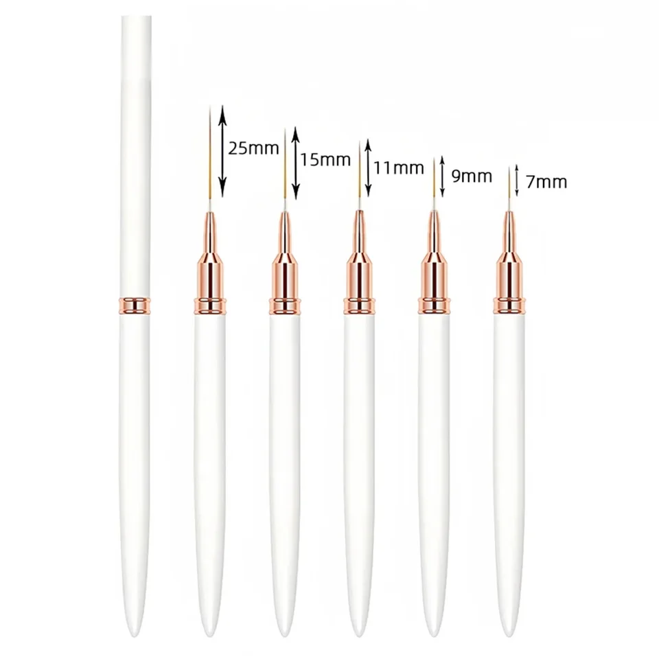 Set de 5 Pinceles para Uñas, Pinceles de Línea Alargados para Dibujo Profesional 6