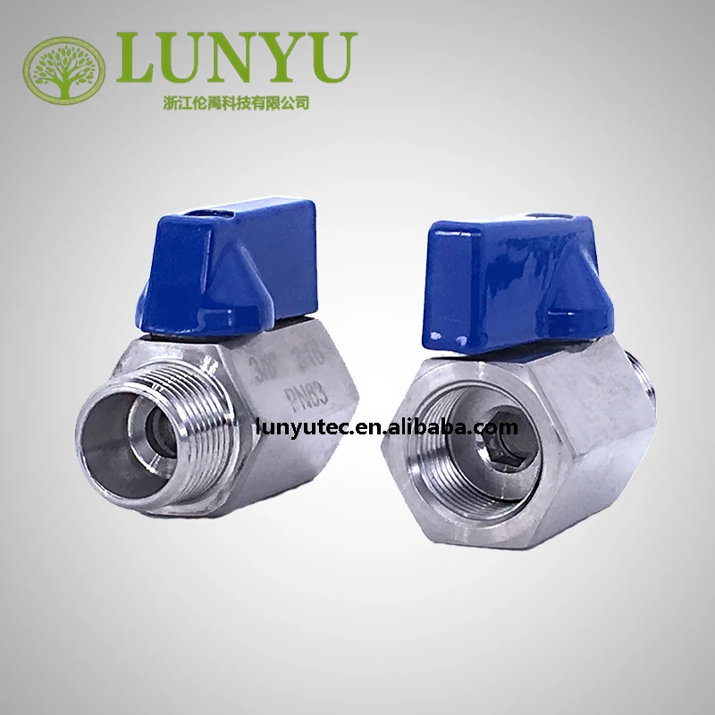Male Female Instrument Mini Ball Valve High Pressure Stainless Steel Instrumentation Valve 1/4"-1/2"